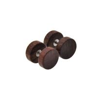 Wooden Stainless Steel Double Sided Anti-Allergic Barbell Ear Stud Body Jewelry for Men Women kava