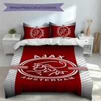 3pcs AFC Ajax Duvet Cover Set, Includes 1 Duvet Cover and 2 Pillowcases,Skin-Friendly&Comfortable Fabric,Suitable Bedding Sets 135cmx200cm white