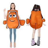 Raskite Nemo klounžuvės kostiumą suaugusiems Anime Nemo ir Dory klounžuvės Cosplay Helovino Kalėdų vakarėlio Juokingas kempinės kostiumas Adult One Size&Nemo Cosplay orange