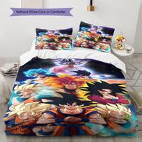 Son Goku Rašto Patalynė, Antklodės Komplektas Antklodės Užvalkalas Pagalvės Užvalkalas Namų Gimtadienio Dovana (1 * antklodės užvalkalas + 2 * pagalvės užvalkalai, be šerdies) 135x200cm gray
