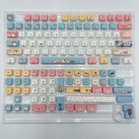 Cute Cartoon Cat Girl PBT Keycaps for Wired Mechanical Keyboards gray