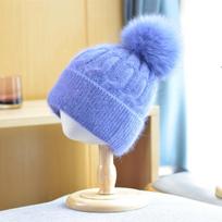 New Iceland Traveling Real Fox Fur Pompom Hats Fashion Knitted Hats for Women Girl High Quality Rabbit Fur Winter Female Beanies One Size safyras