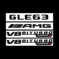 AMG Letter stickers Car Rear Trunk Emblem Fender Badge For Mercedes Benz GLE43 GLE400 GLE450 GLE53 GLE63S C-pillar badge AT1 20-25 models black