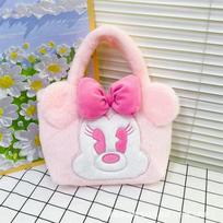 Disney Mickey and Minnie Mouse Handbag, Women's Plush Shoulder Bag, Cute Cartoon Commuter Bag, Anime Merchandise. white