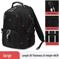 Men's Large Capacity Anti-theft Swiss Army Knife Backpack, 17.3  Business & Travel Computer Bag black