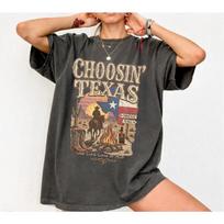 Ella Choosin Texas Comfort Colors Marškinėliai Lone Star State of Mind Marškinėliai Vintage Country Music Prekės Retro Vakarų Kaubojaus Marškinėliai M black