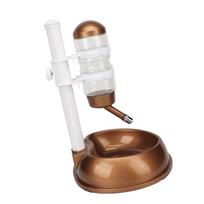 Pet Standing Water Dispenser Bowl Height Adjustable Multifunction Dog Automatic Water Food Feeder with Detachable Pole white