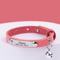 Personalizuotas katės antkaklis Reguliuojamas odinis naminių kačių antkaklių vėrinys Individualus šuniuko katės vardo antkaklis Anti-lost Katės aksesuarai 15-23cm