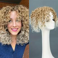 8 Inch Hair Toppers Fluffy Short Hair Toppers New Hairpieces  For Thinning Hair Women T27-613 beige