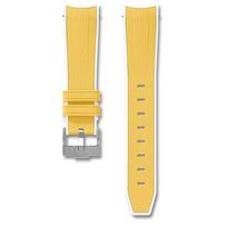 Advanced Silicone Strap For Omega X Swatch Joint MoonSwatch 20mm Quick Release Curved End Watch Band For Rolex Seamaster 300 20mm yellow