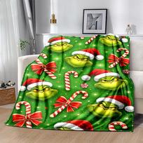 1 vnt. Grinčo Kalėdų pledas Minkštas ir patogus Atsitiktinis Šiltas Kempingas Kelionės Kalėdų Helovino Dovana M921616 130cmx150cm