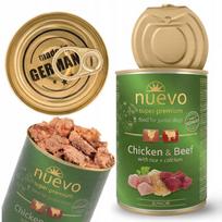 Šunų konservai šuniukams NUEVO su vištiena ir jautiena, 400 g
