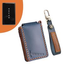 Taikoma Volvo EX30 Bluetooth raktų dėklui, odinis naujo Volvo ex30 automobilio nuotolinio valdymo pultelio dėklas mėlyna