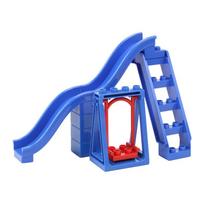 Big Building Blocks Playground Pipeline Parts Slide Ladder Swing  Compatible Bricks Sets Baby Assemble Education Montessori Toys blue