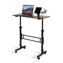 31.5  Portable Treadmill Walking Pad Desk on Wheels Adjustable Height Mobile Rolling Standing Desks Couch Sofa Side Laptop Stand black