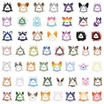 50 Cartoon Therian Furry Symbol Stickers for Planner, Stationery, Water Bottle, Computer - Waterproof Decorations white