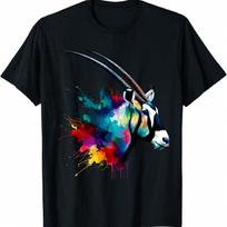 Splash Art Oryx Antelope Oryxes Antelopes T-Shirt 5XL įvairiaspalvis