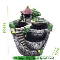 Resin Porous Succulent Pot: Indoor/Outdoor Decorative Bonsai Planter. gray