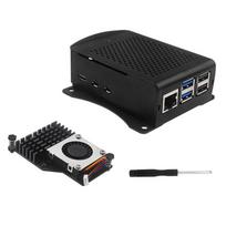 Raspberry Pi 5 Metal Wall Mount Case with Copper Aluminum Heatsink and Speed Control Fan Model A