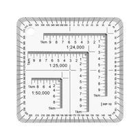 Coordinate Scale Map Protractors Reading Land Navigations MP-1 Map Scale gray
