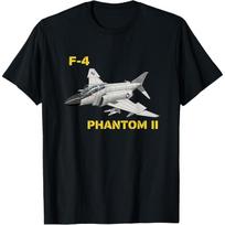 F-4 Phantom II Military Jet Fighter Graphic T-Shirt Casual Short Sleeve Top XL gray