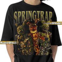 SPRINGTRAP FNAF SHIRT, Five Nights At Freddy's Custom T-Shirt, FNaF Vintage Bootleg Merch, Springtrap Five Night At Freddys Tees Fans Gift 140 brown