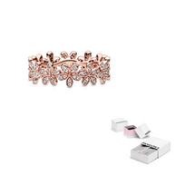 Pandora žiedai moteriški 180934CZ 50-Brand Original Box rožinio aukso spalvos