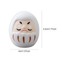 Daruma Figurine Made of Japanese with Handcrafted Details, Decorative Statuette, Symbolic Ornament, balta