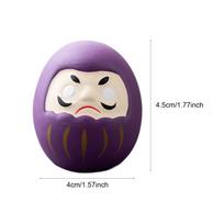 Daruma Figurine Made of Japanese with Handcrafted Details, Decorative Statuette, Symbolic Ornament, violetinė