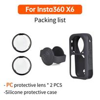 Protective Kit for Insta360 X6 Lens Guard Protective Cap Silicone Case Screen Protector for Insta 360 X6 Anti-fall Accessories