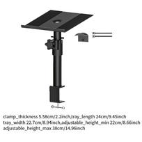 Clamp Desktop Speaker Stand Desk Mount Shelf Tray Audio Support for Laptop
