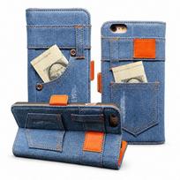 Y2K Denim Flip Phone Case IPhone 16 15 14 13 12 Pro Max Stylish Protective Cover With Card Slot Stand iPhone 6S gray