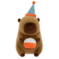 Birthday hat capybara plush toy cute birthday gift kapibara doll gift doll 30cm 0.33kg brown