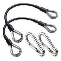 2Pcs Gym Extension Cable Home Gym Cable Pulley System Fitness Cable with Carabiner Fitness Equipment Accessories 1 gray