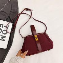 Autumn new small bag texture fashionable portable clip shell bag simple shoulder messenger women's bag bordinė