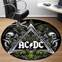 1 vnt. ACDC kėdės kilimėlis biurui, neslystantis, minkštas ir patogus, kilimėlis biurui, žaidimams, lengvas apvalus grindų kilimėlis 120cm gray