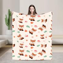 Mielas lapės flanelės pledas Vaikams Suaugusiems Šilti Minkšti Pataliukai Antklodės Žiemai Svetainės Lovatiesė Sofos Lovo Dangalas 75x90cm