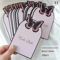 20Sheets Press On Nail Bottom Flower Pattern Cardboard Photo Prop Handmade False Nail Art Tips Display Show Card Manicure Tools gray