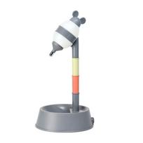 Pet Standing Water Dispenser Cat Dog Standing Bowl with Detachable Pole Automatically Feeding Water Height Adjustable pilka spalva