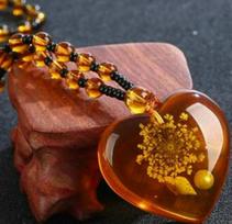 Amber Imitation Beeswax Sweater Chain with Inlaid Shell Fossils - Unisex Fashion Necklace for Live Sales. brown