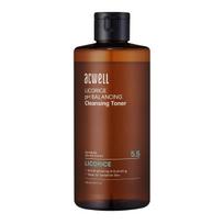 ACWELL Licorice pH Balancing Cleansing Toner Hydrating Clarifying 300ml Korean Skincare Daily Toner brown
