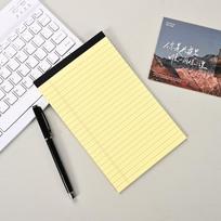 A5 Lined Notebook with Tearable Sticky Notes and High-Quality Photo Paper 20.2*12.6cm - 60 pages geltona