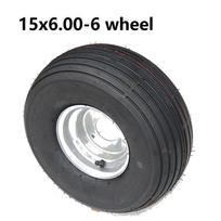15X6.00-6-inch Vacuum Tire Suitable for Small  Four-wheel Beach Motorcycle Modification Car Lawn Mower Go Kart A wheel gray