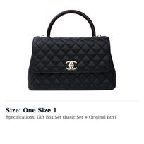 CHANEL Coco Handle Caviar Cow Leather Chain Bag, One Shoulder Handbag Women's Black A92991-B05068-94305 One Size 1 black