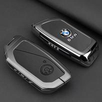 For BMW X1 U11 X7 X5 G05 LCI I7 IX XM Series 7 740Li U06 G81 M3 Alloy Leather Car Key Case Cover Shell Protector Fob Accessories black