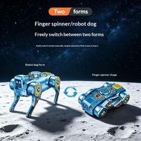 360° Rotating Robot Dog Fidget Gyro Creative Deformed Deformation Design Transforming Robot Dog Fidget Toy Antistress Sensory white