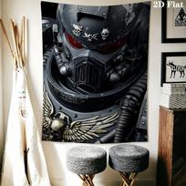 Warhammer 40K Wall Tapestry Aesthetic Wall Hanging Printed Fabric Blanket Decorative Tapestries for Bedroom Living Room Home Decor 130cm x 150cm black