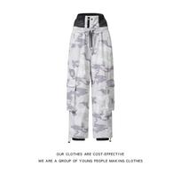 Unisex Winter Ski Pants Camo Snowboard Trousers Waterproof Windproof Thermal Outdoor Hiking Men Women 3XL