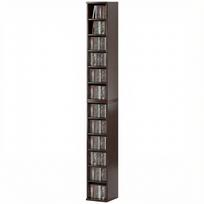 2 stulpelių lentynų spintelė saugojimui CD DVD 12 skyrių 21 x 22,5 x 88,5 cm Talpa 204 CD Ruda