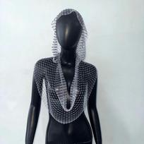 Sexy Girl Mesh Top With Rhinestone Embellishments For Nightclub And Festival Wear S sidabras